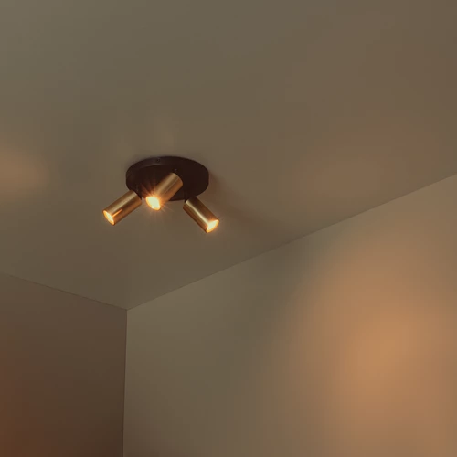 Lucide RITMO - Ceiling spotlight - Ø 18 cm - 3xGU10 (MR11) - Matt Gold / Brass - atmosphere 1